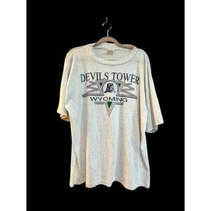 Vtg Devils Tower Wyoming T Shirt Alore 1993 100% Cotton Made in USA Size XL